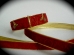 Schmuckhalsband Rot/Gold, handgefertigt